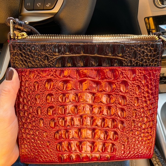 Brahmin Carmine Manhattan Crossbody / Shoulderbag. (Red with Chocolate) EUC! - Picture 6 of 6